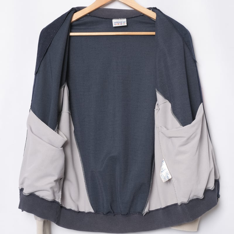 80s Vintage adidas Track Jacket Navy× Gray（Made