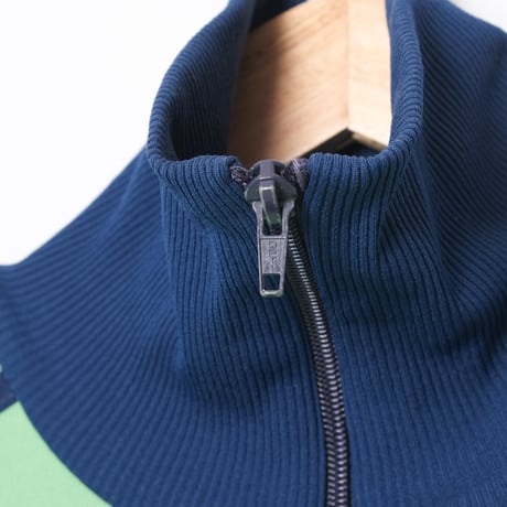 70-80s Vintage adidas Track Jacket Light Green × Navy (Made in West Germany)