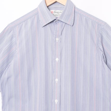 90s Turnbull&Asser Sea Island Cotton Striped Half Sleeve shirt（Made in England）