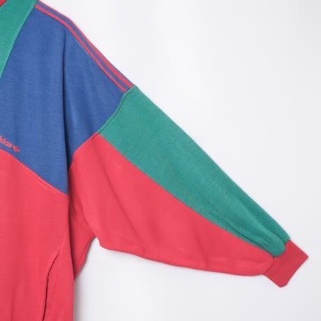 80s Vintage adidas Ventex Half Zip Red × Blue × Green (Made in France)
