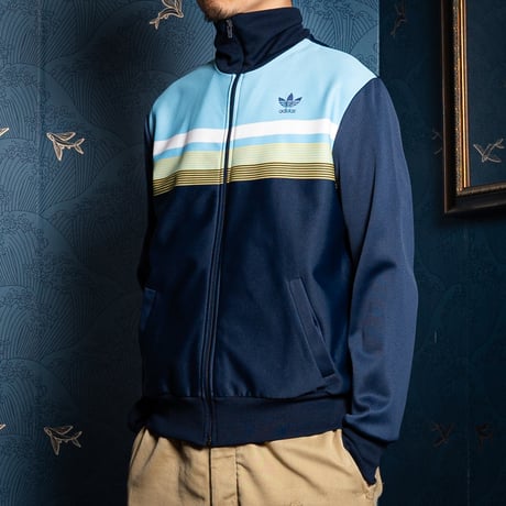 70-80s Vintage adidas Ventex Track Jacket Navy×Light Blue (Made in France)