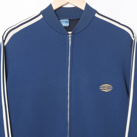 60s Vintage adidas Ventex Collarless Track Jacket Late World Mark Navy (Made in France)