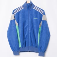 80s Vintage adidas Ventex Track Jacket Model Challenger Blue × Light Green (Made in France)