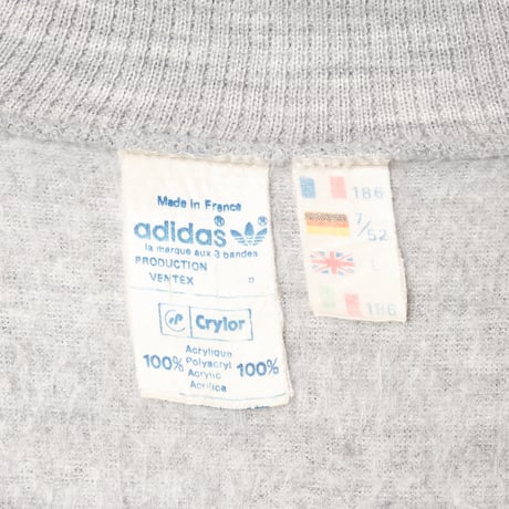 70-80s Vintage adidas Ventex Sweat Jacket Jacket Grey × Light Blue  (Made in France)
