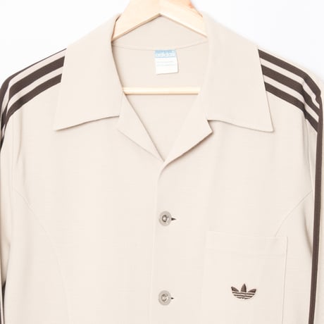 70s Vintage adidas Metal Buttons Knit Jacket Beige