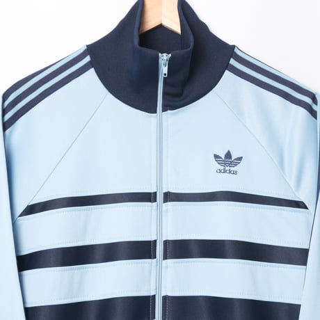 70-80s Vintage adidas Ventex Track Jacket Model First Light Blue× Navy（Made in France)