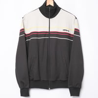 70-80s Vintage adidas Ventex Track Jacket Black × Light Gray × Colorful Lines (Made in France)