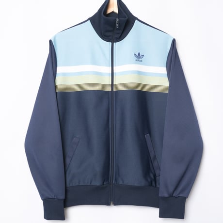 70-80s Vintage adidas Ventex Track Jacket Navy×Light Blue (Made in France)