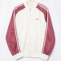 70-80s Vintage adidas Ventex ATP Light Gray × Bordeaux Track Jacket (Made in France)