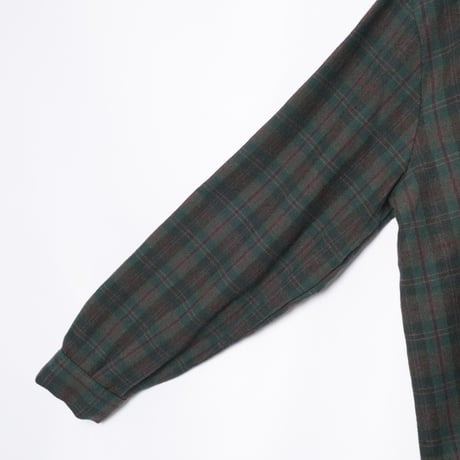 50-60s France Vintage la Paimpolaise Wool Acryl Checked Shirt