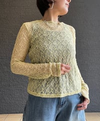 クルーネックストレッチレースインナー　652-85715   / CLOCHE