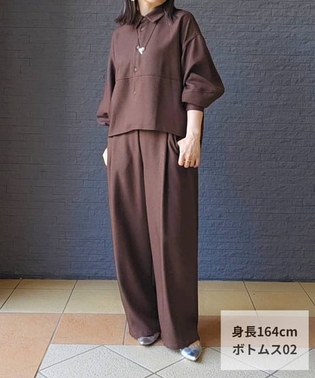 ウールライク タックパンツ イージーパンツ 652-86535 / CLOCHE