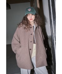 グレンチェックステンカラーコート 8653903  / Le Melange