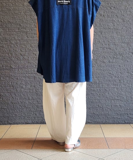 バックロゴテープフレンチスリーブデニムシャツ 652-35503 / NUS