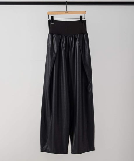 RIB FAUX LEATHER PT [Y264-31117] / TENN