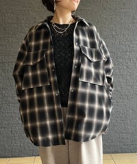 オンブレーチェックパディングシャツコート　652-84542  / CLOCHE