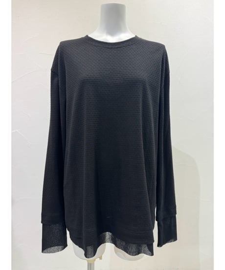 モザイクジャガードL/S TOPS　710559　/ CYAN tokyo