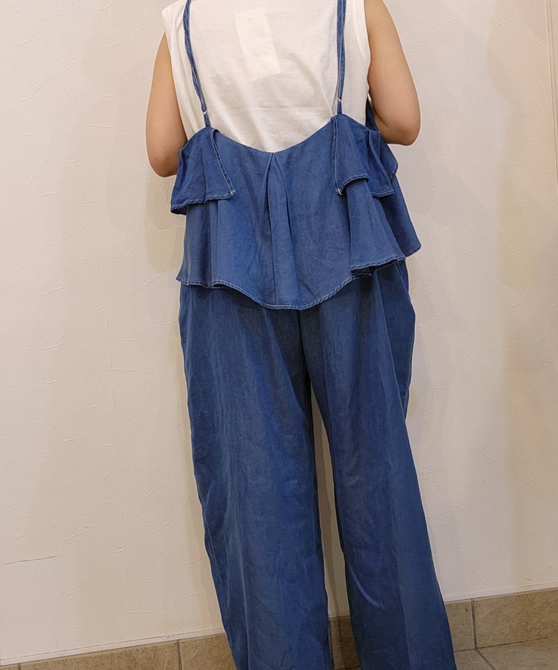 デニムフリルサロペット / LHELBIE | CALENDRIER online store