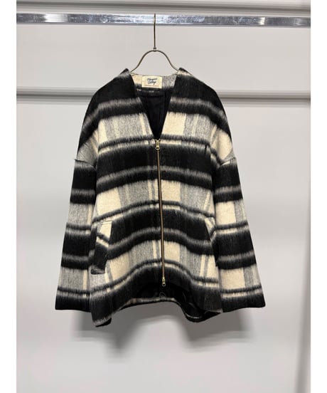 シャギージップコート CHECK MG CO-26129-A   / MARGAUX VINTAGE