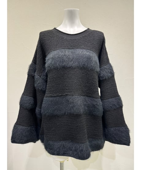 ロールフィニッシュシャギーボーダー 607540  / CYAN tokyo