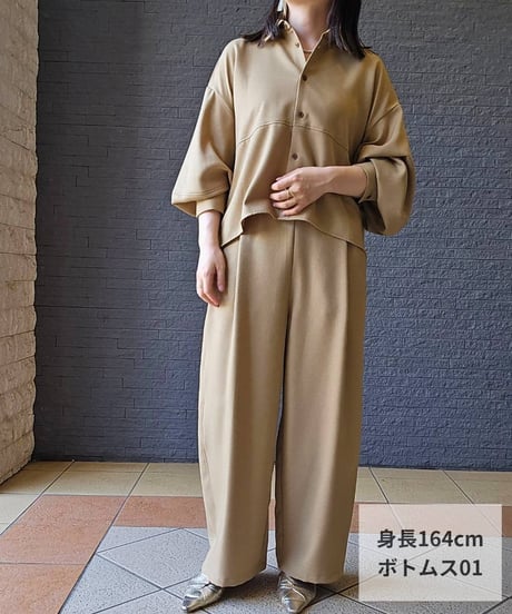 ウールライク タックパンツ イージーパンツ 652-86535 / CLOCHE