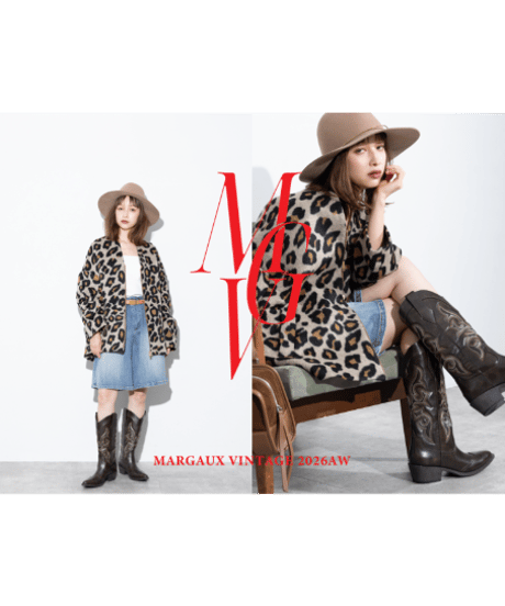 シャギージップコート レオパート MG CO-26128-A  / MARGAUX VINTAGE