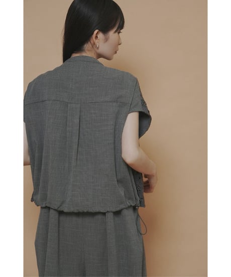 カットレースコンビフレンチシャツ　710586　/ CYAN tokyo