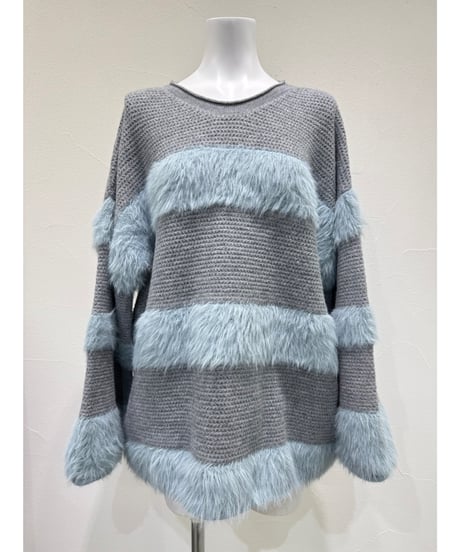 ロールフィニッシュシャギーボーダー 607540  / CYAN tokyo