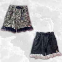 柄ナイロンフリルハーフパンツ