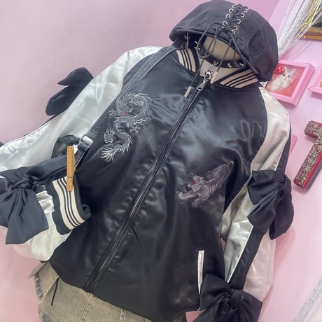 ドラゴン&タイガーリボンスリーブスカジャン