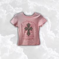 LeoクロスピンキーTシャツ