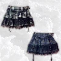 ♡ベルトフリルチェックスカート