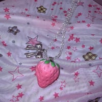 strawberry & ribbon ネックレス