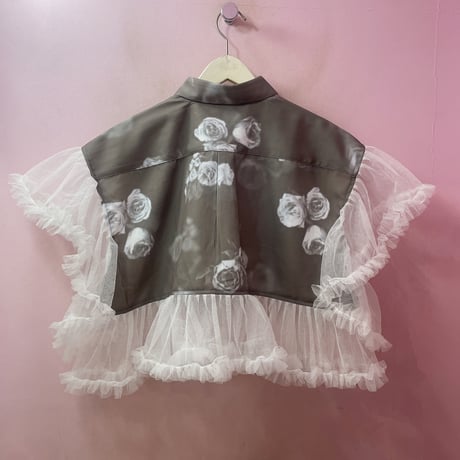 Smoke rose フリルチャイナシャツ