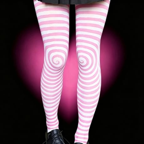 Pink swirl タイツ