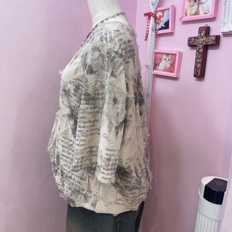 ダメージレタリングTシャツ