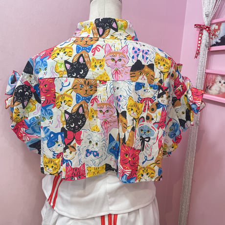リメイクリボンカラフルCatブラウス