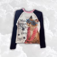 Cat ラグランロンT