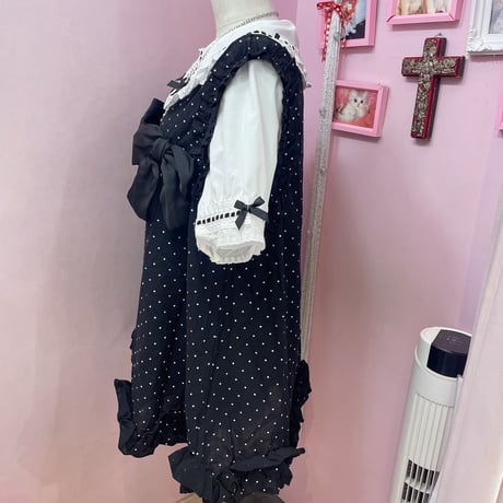 リボンドットフリルワンピース