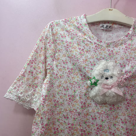 Hair pins puppyフラワーTシャツ