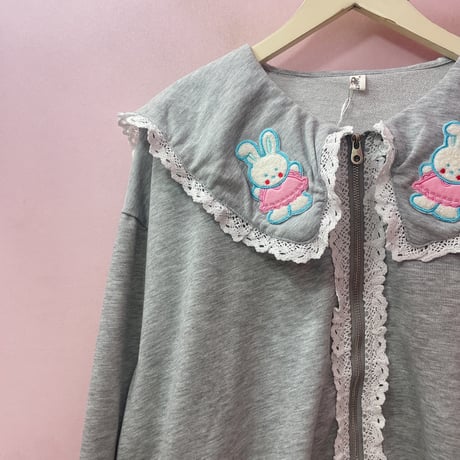 Rabbitセーラーカラースウェットブルゾン
