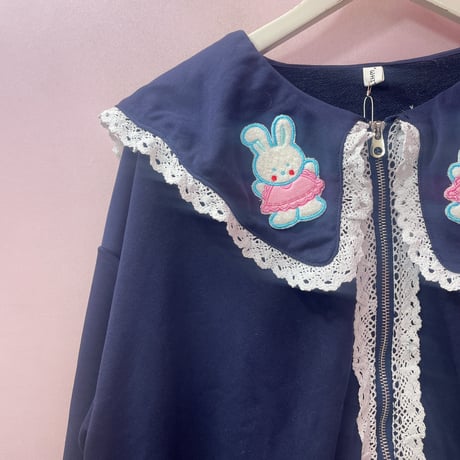 Rabbitセーラーカラースウェットブルゾン