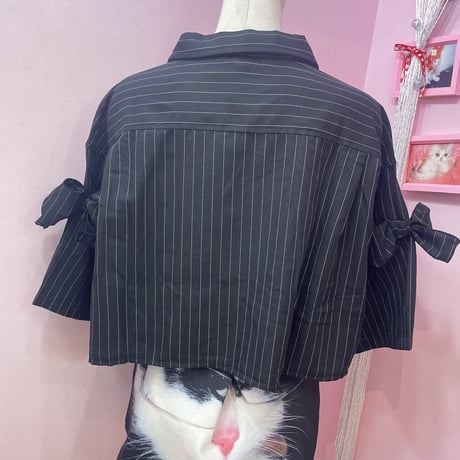 リメイクリボンストライプシャツ