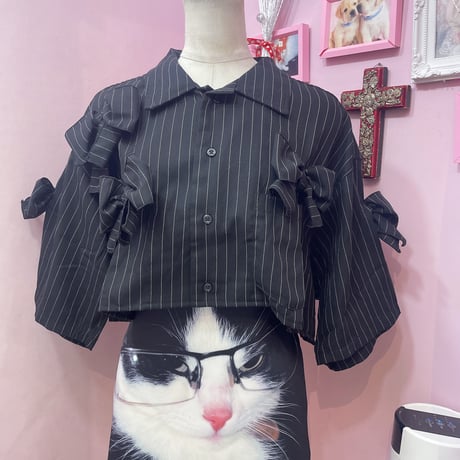 リメイクリボンストライプシャツ