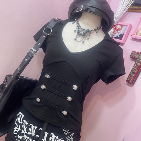 ナポレオンデザイン襟付きカットソー