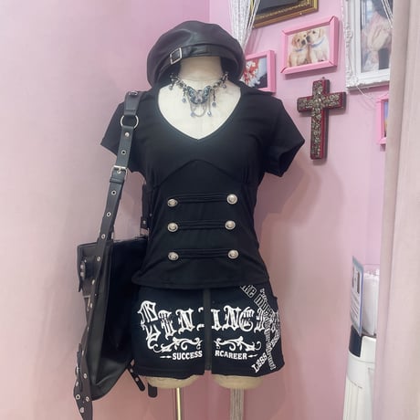 ナポレオンデザイン襟付きカットソー