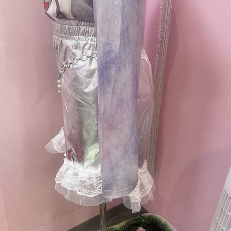 メタリックフリルショートパンツ