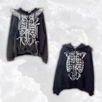 Boneフリルリボンジップパーカー