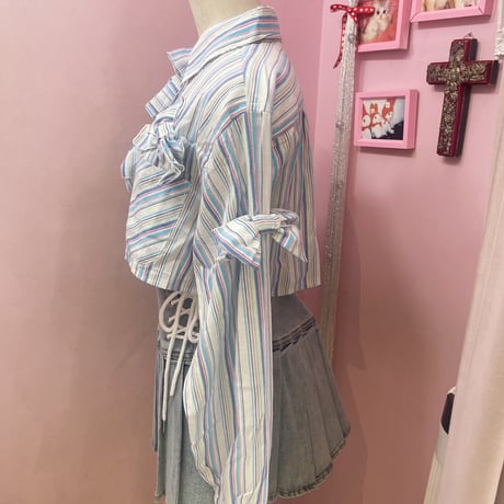 リメイクリボンストライプシャツ