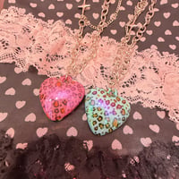 leopard heart チェーンネックレス